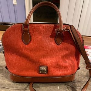 Dooney and Burke orange and brown bag.